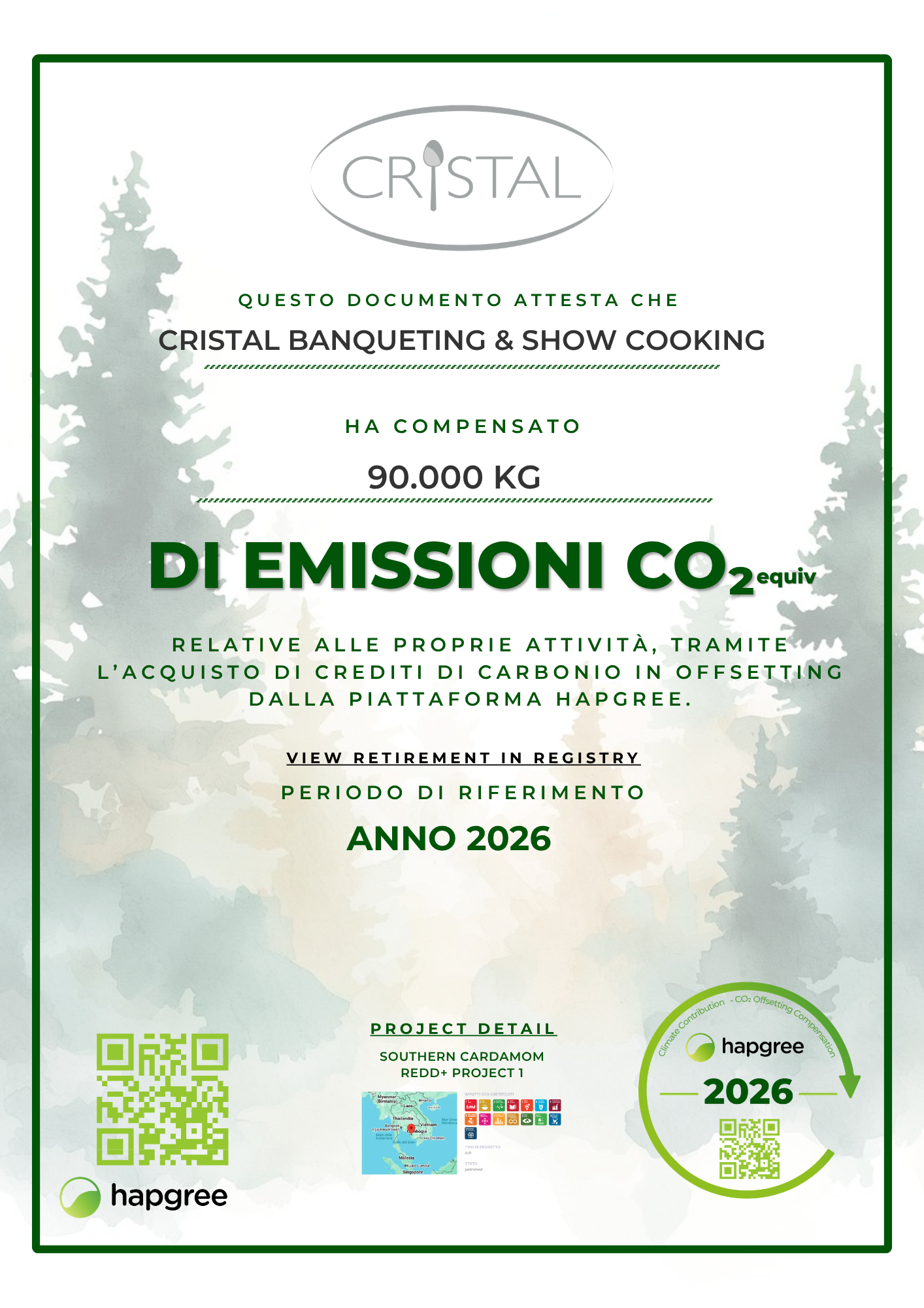 Certificate of Retirement — Cristal