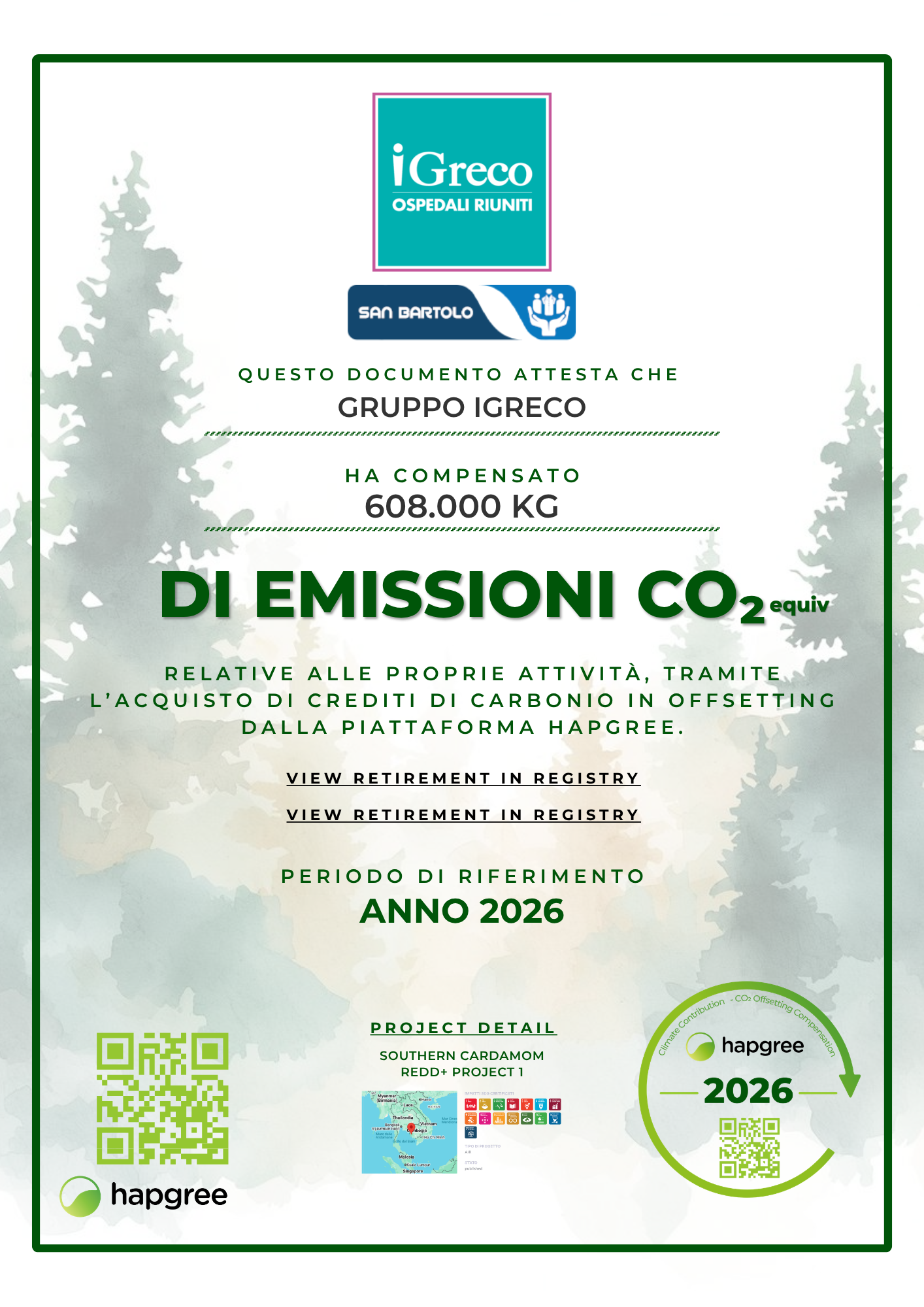 Certificato originale di Gruppo Igreco per il 2026