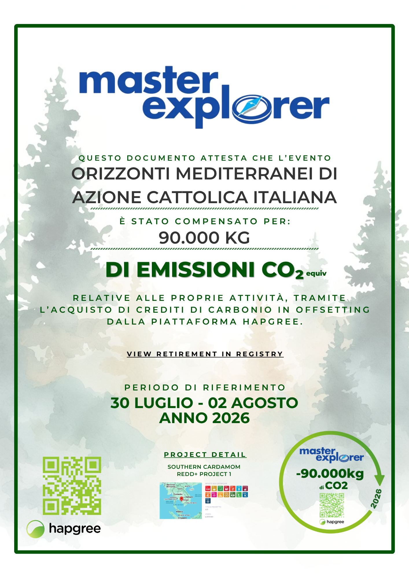 Certificate of Retirement — Master Explorer